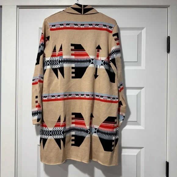 Aztec Patterned Tan Sweater - Picture 6 of 9